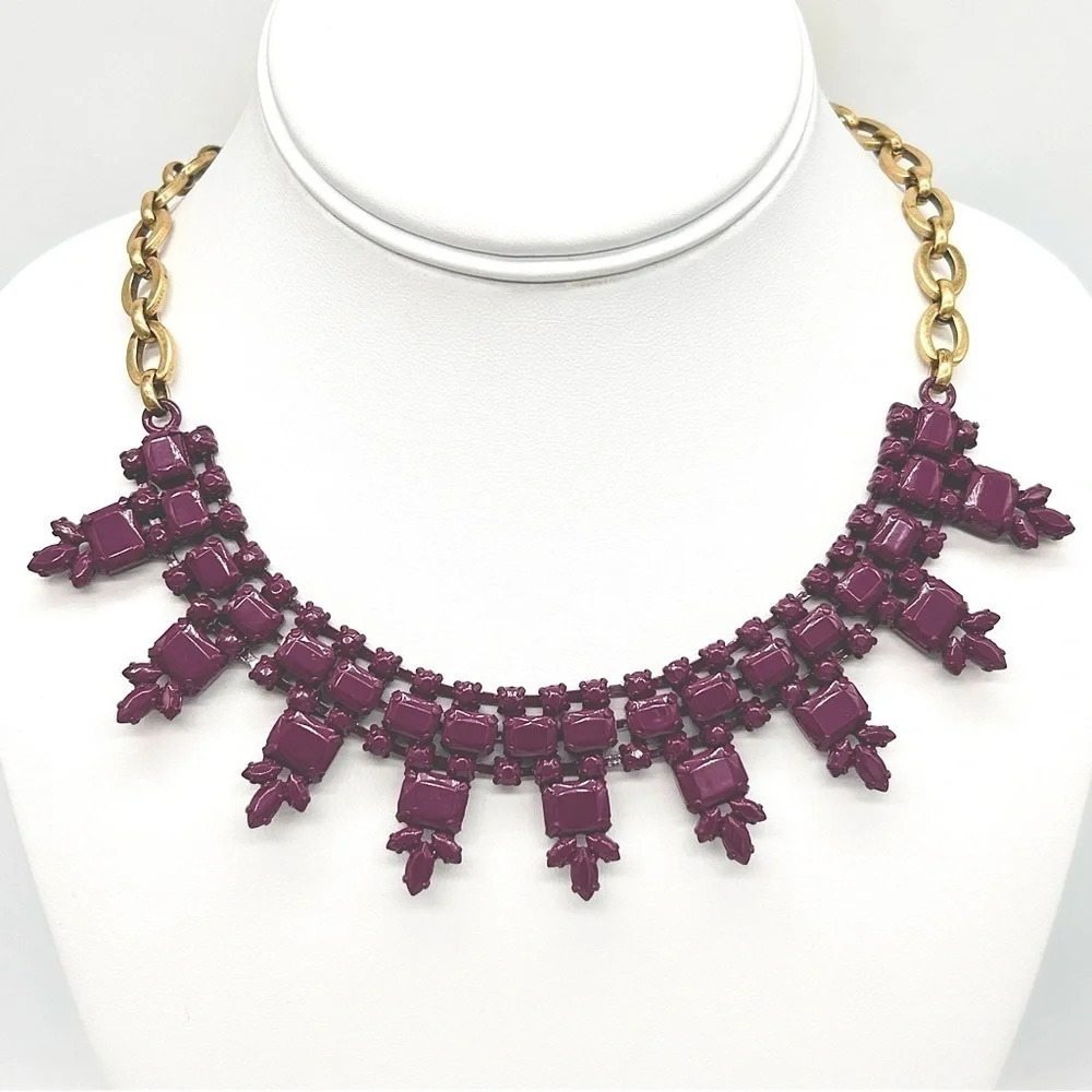 J. Crew Jeweled Purple Collar Necklace